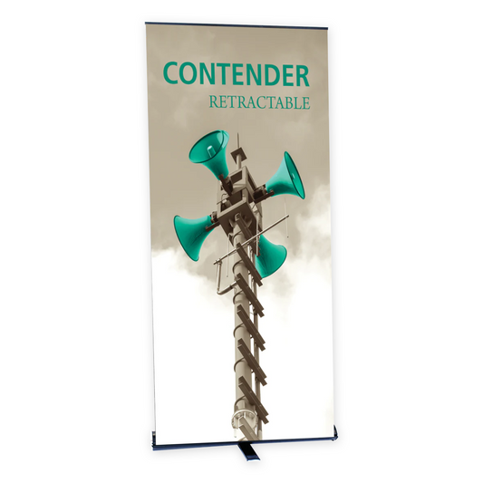 35.5in Contender Mega Retractable Banner Stand (Supreme Melinex Graphic Package)