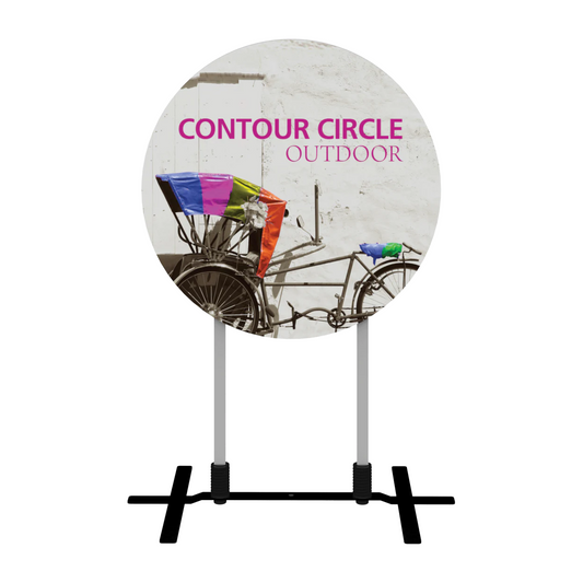 3ft Contour Outdoor Sign Circle Plate Base Double-Sided (Graphic Package)