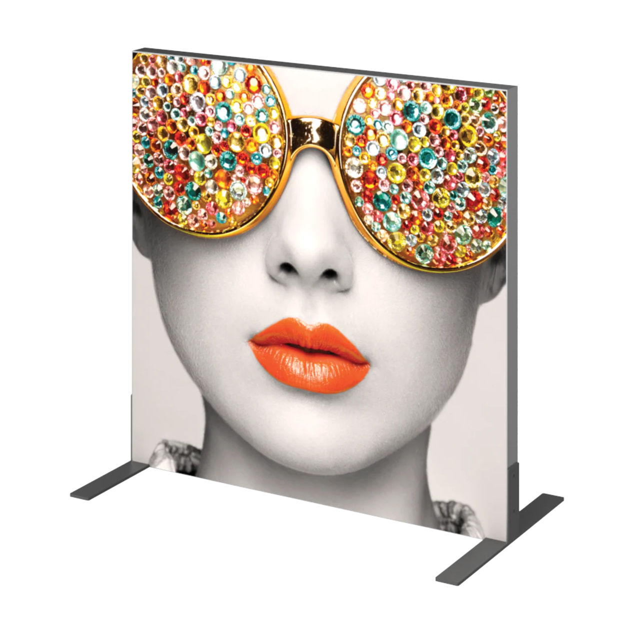 3ft x 3ft Vector Frame Square 01 Fabric Banner Display Double-Sided Blockout (Graphic Package)