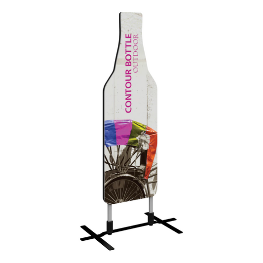 6ft Contour Outdoor Sign Bottle Plate Base Double-Sided (Graphic Package)