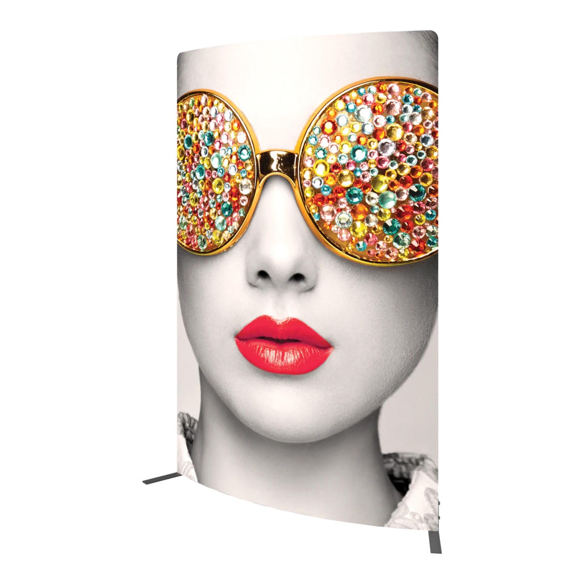 6ft x 8ft Vector Frame Convex Curved 03 Fabric Banner Display Single-Sided (Graphic Package)