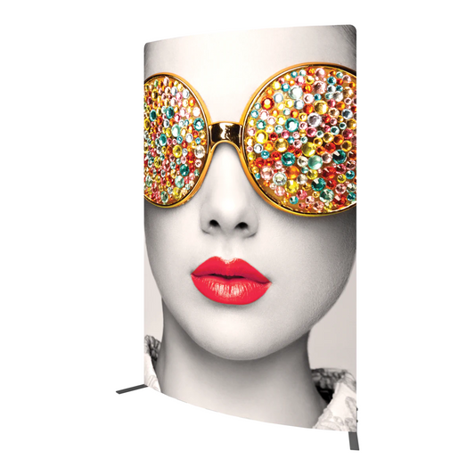 6ft x 8ft Vector Frame Convex Curved 03 Fabric Banner Display Double-Sided (Graphic Package)