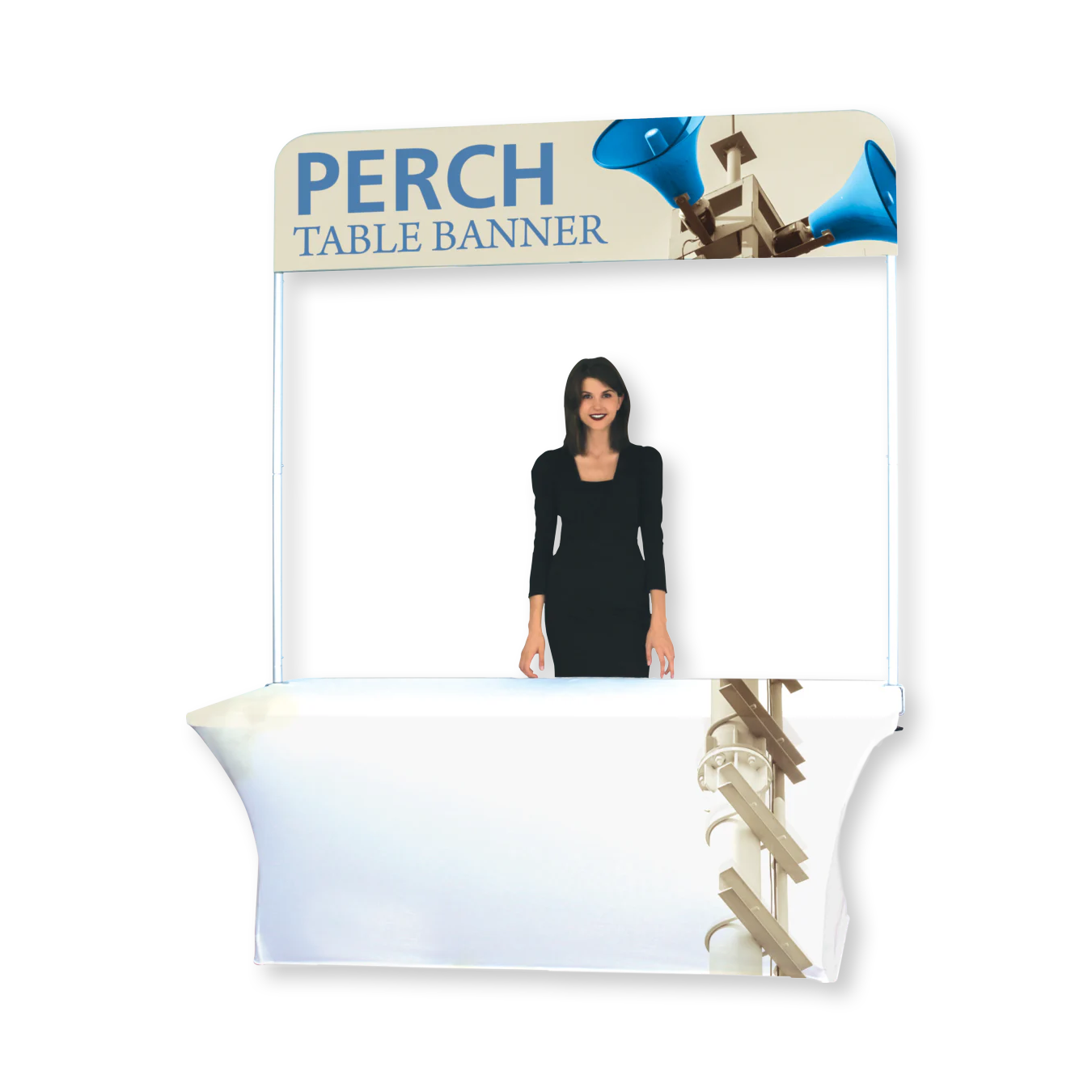 8ft Perch Table Pole Banner Display (Short Graphic Package)