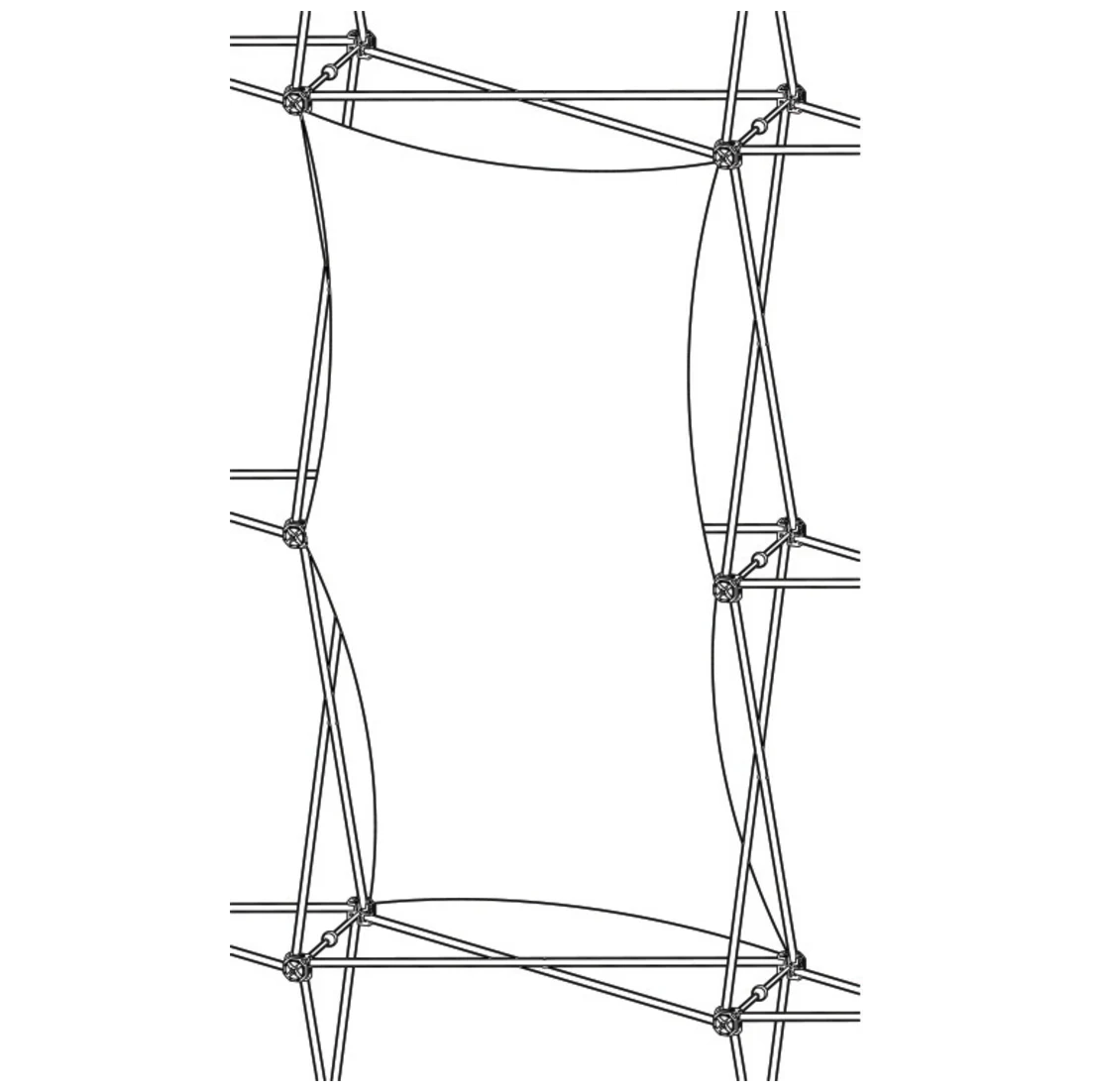 Xclaim (1x2 Quad) Vertical Thread Fabric Popup Display (Graphic Only)