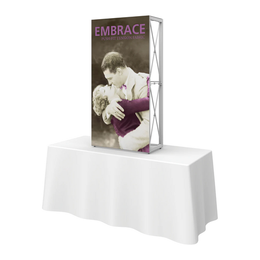 2.5ft x 5ft Embrace Tabletop Push-Fit Tension Fabric Display Package (w/o End Caps)