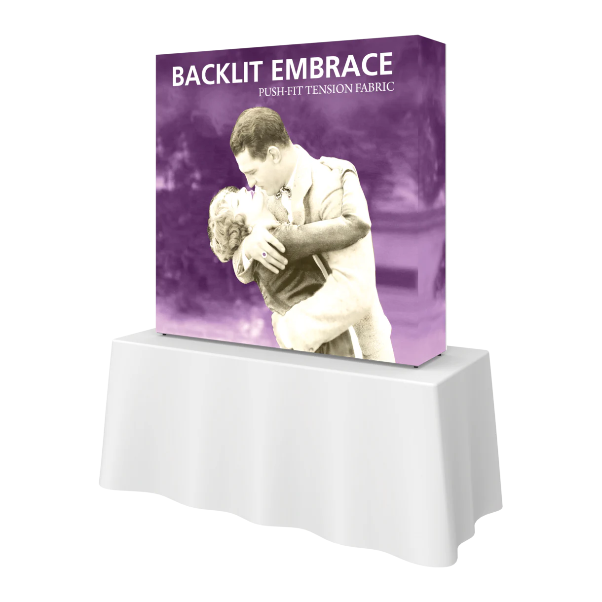 5ft x 5ft Embrace Backlit Tabletop Push-Fit Tension Fabric Display Single-Sided (Graphic Package)