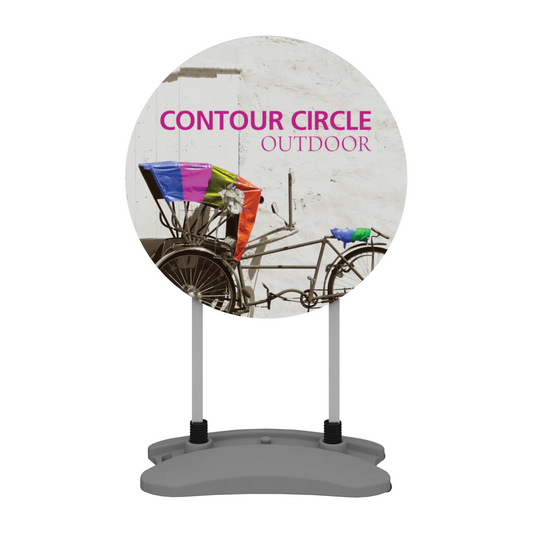 3ft Contour Outdoor Sign Circle Water Base Double-Sided (Graphic Package)