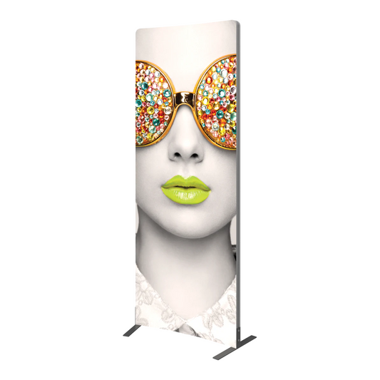 3ft x 8ft Vector Frame Concave Curved 01 Fabric Banner Display Double-Sided (Graphic Package)
