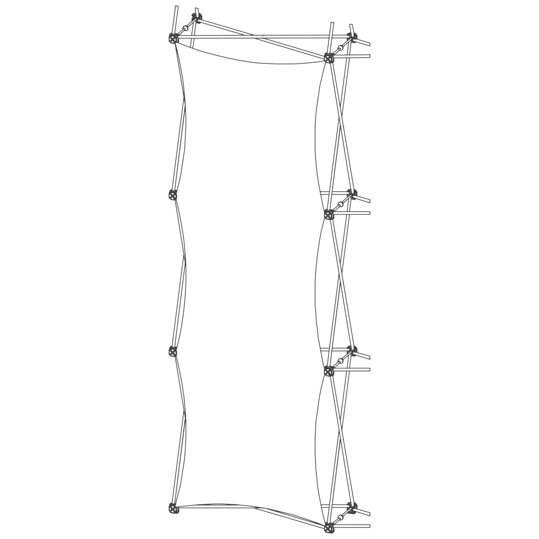 Xclaim (1x3 Quad) All Front Fabric Popup Display (Graphic Only)