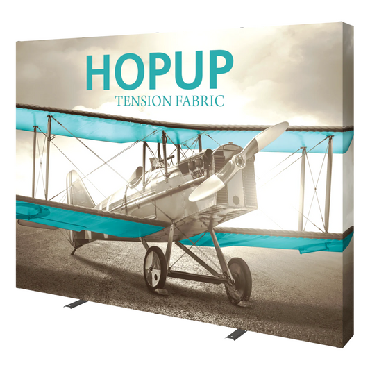 10ft x 8ft Hopup Straight Tension Fabric Display Full Fitted Graphic Package (w/ End Caps)