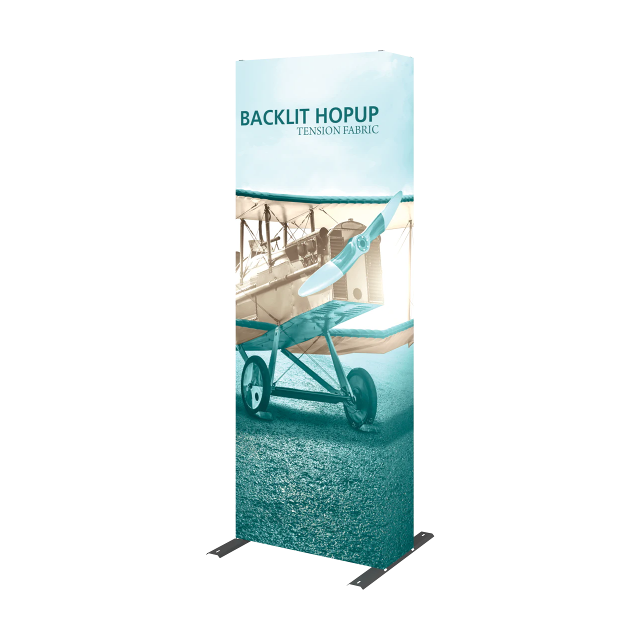 2.5ft x 8ft Hopup Backlit Straight Tension Fabric Display Graphic Replacement (w/ End Caps Graphic Only)