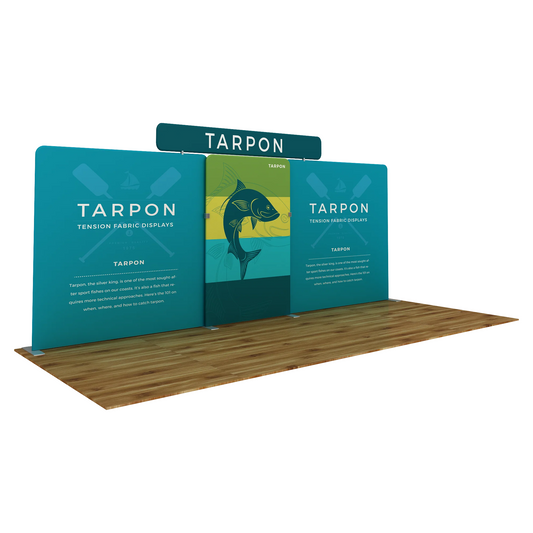 20ft WaveLine® Media Tarpon-B Single-sided Tension Fabric Display w/Straight Header (Graphic Package)