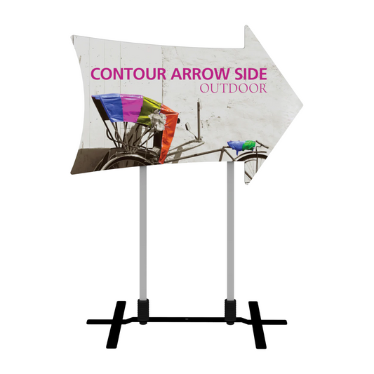 3ft Contour Outdoor Sign Display Arrow Side Plate Base Double-Sided (Graphic Package)