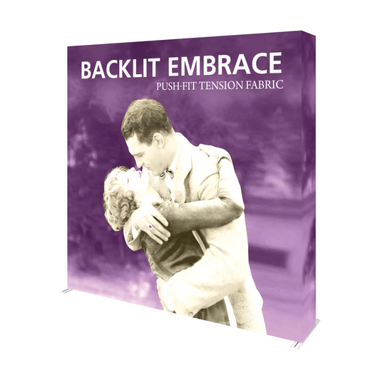 8ft x 8ft Embrace Backlit Square Push-Fit Tension Fabric Display Single-Sided (Graphic Package)