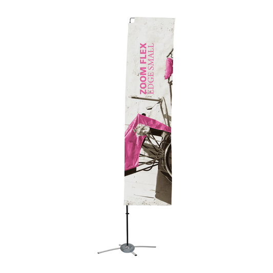 9ft Zoom Flex Small Flag Edge Double-Sided (Graphic Package)