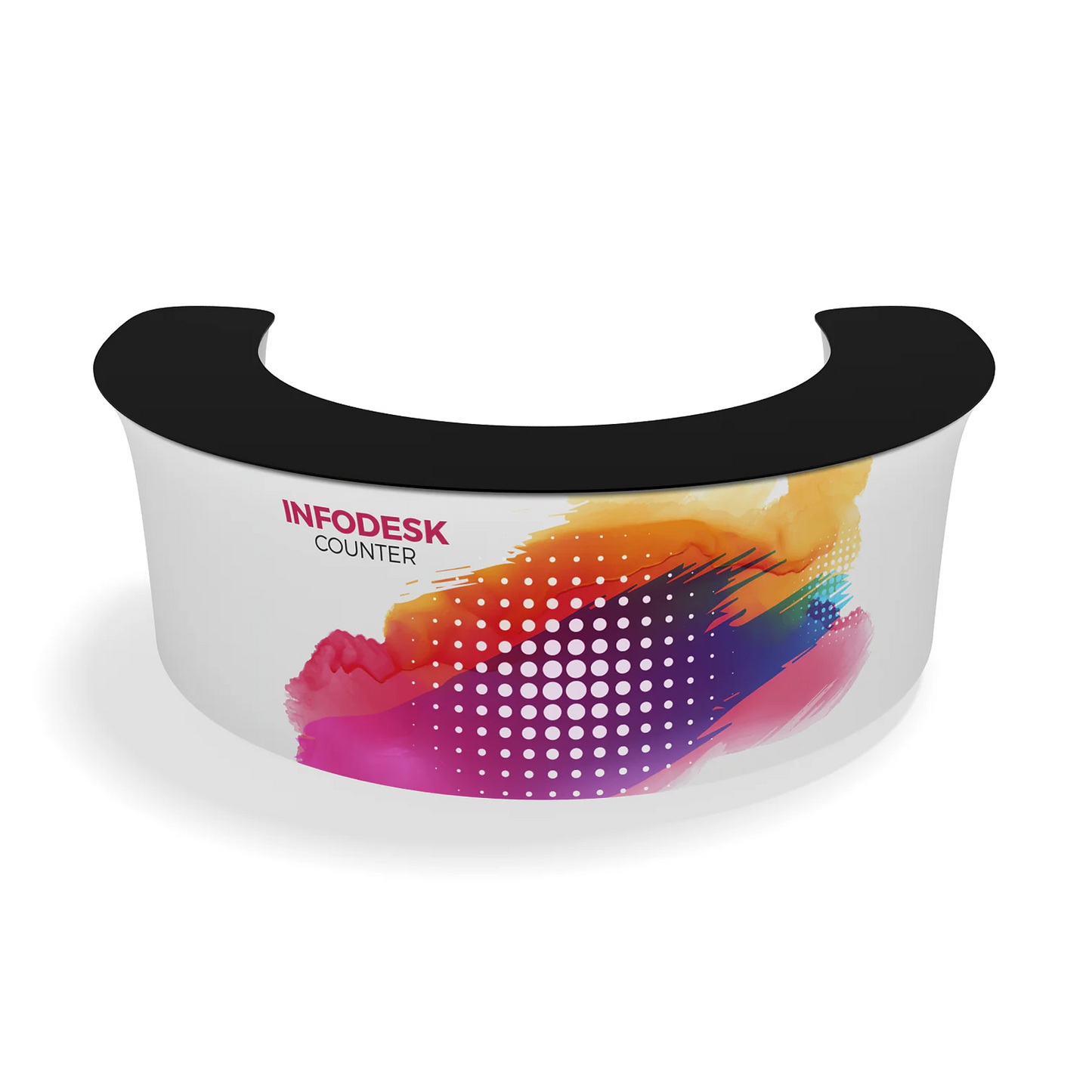 WaveLine InfoDesk Curved Tension Fabric Display Counter - 07CO (Graphics Package)