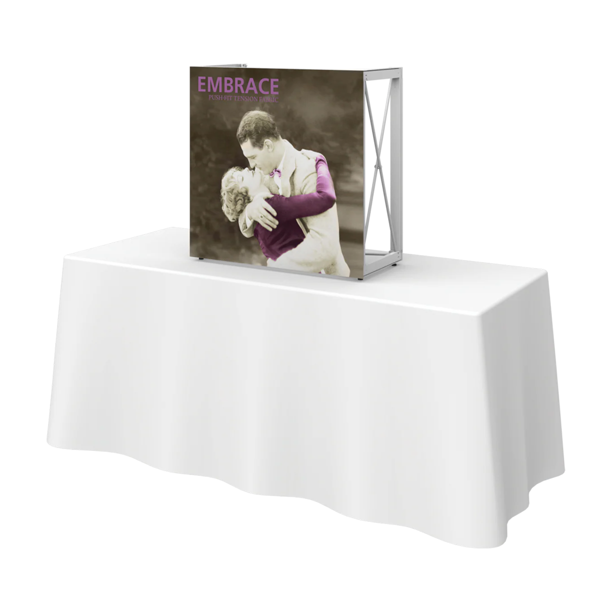 2.5ft x 2.5ft Embrace Tabletop Push-Fit Tension Fabric Display Full Fitted