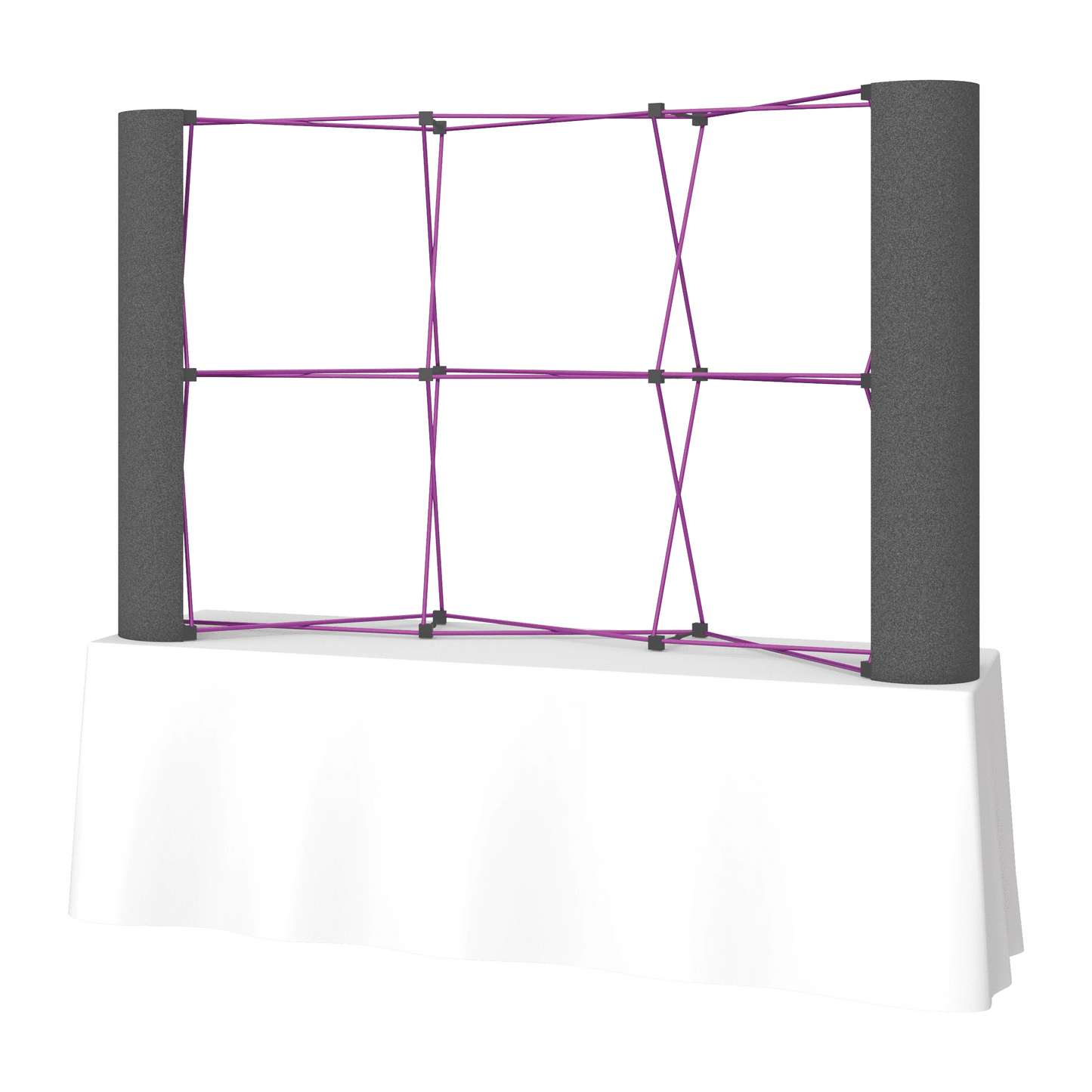 8ft (3x2) Coyote Straight Tabletop Frame w/Fabric End Cap Kit (Fabric Package)