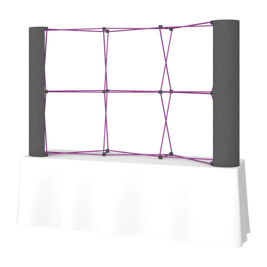 8ft (3x2) Coyote Straight Tabletop Frame w/Fabric End Cap Kit (Fabric Package)