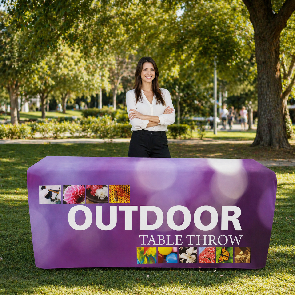6ft Fitted Dye-Sub Outdoor Table Throw Full