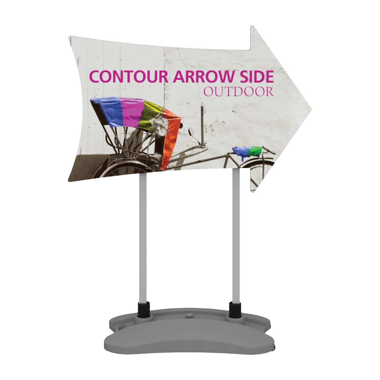 3ft Contour Outdoor Sign Display Arrow Side Water Base Single-Sided (Graphic Package)