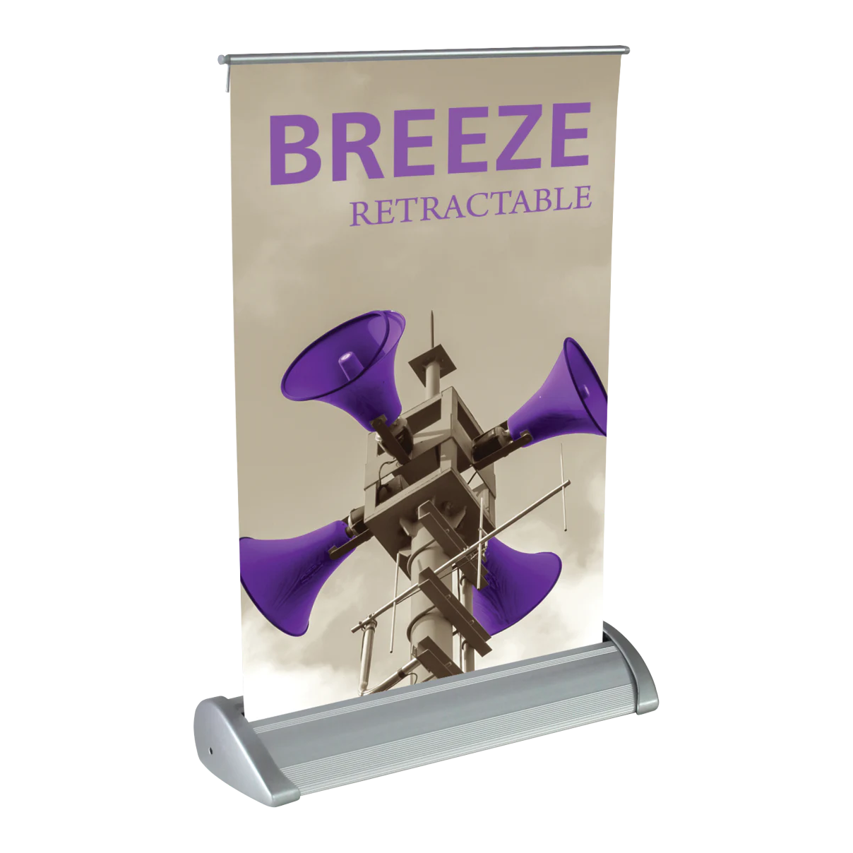 8.5in Breeze 1 Retractable Tabletop Banner Stand (Vinyl Graphic Package)