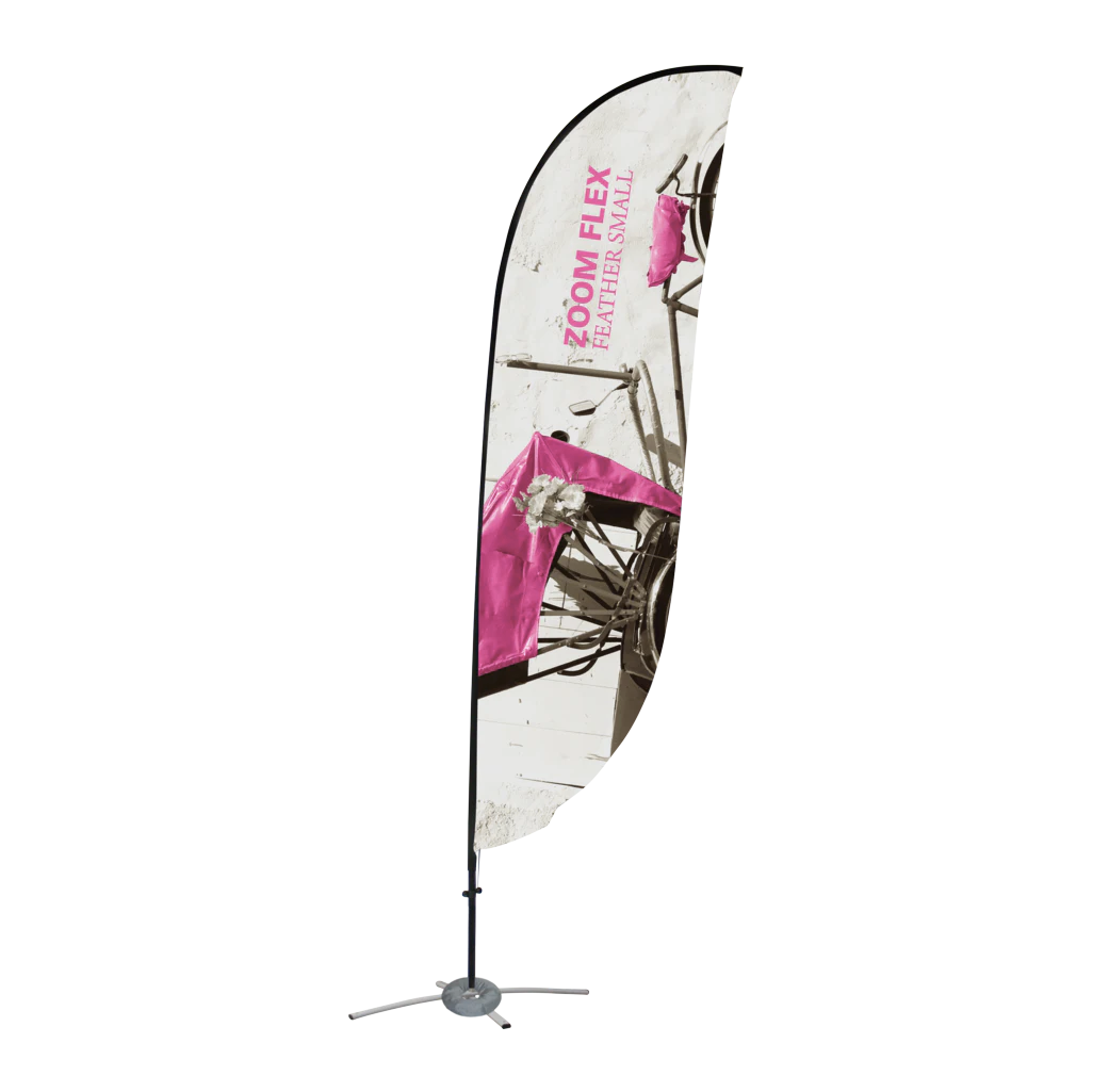 9ft Zoom Flex Small Flag Feather Double-Sided (Graphic Package)
