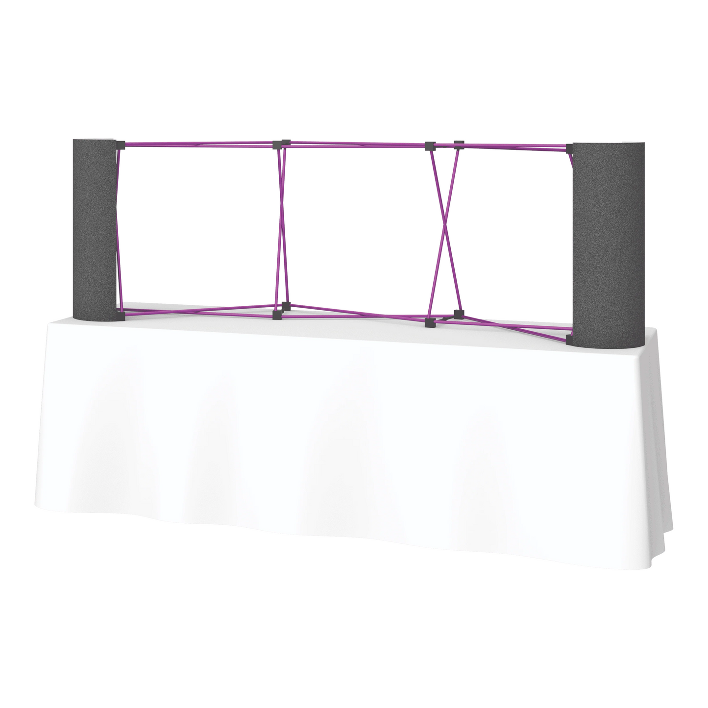 8ft (3x1) Coyote Straight Tabletop Frame w/Fabric End Cap Kit (Fabric Package)