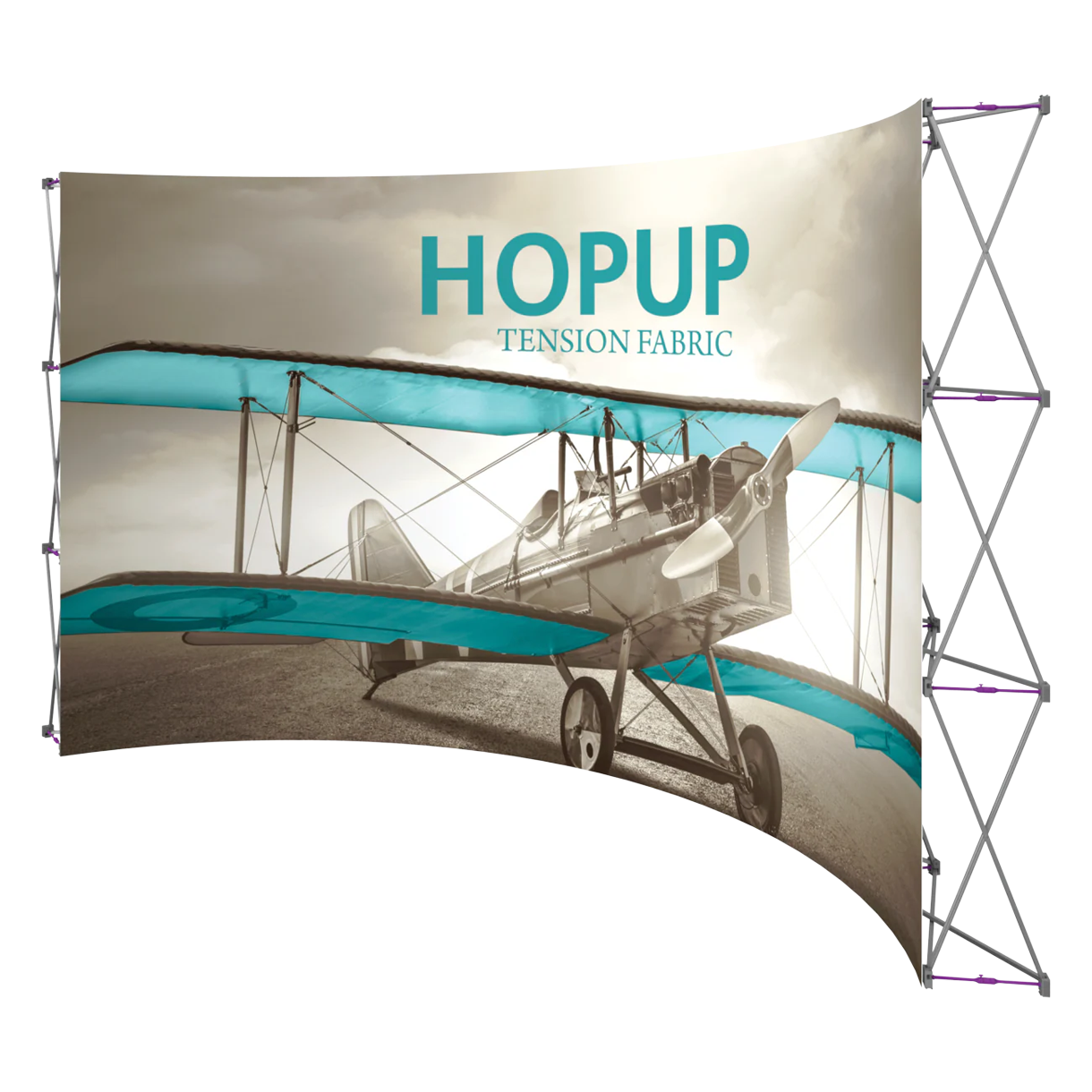 15ft x 8ft Hopup Curved Tension Fabric Display Full Fitted