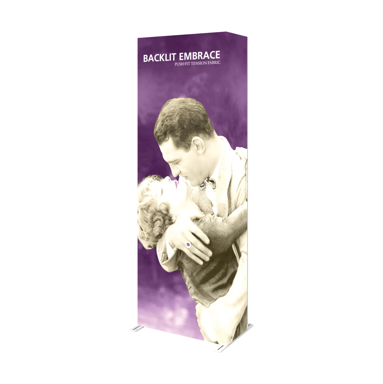 2.5ft x 8ft Embrace Backlit Push-Fit Tension Fabric Display Graphic Replacement (w/ End Caps Graphic Only)