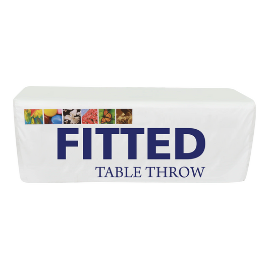 4ft Fitted Dye-Sub Table Throw Economy (48"w x 36"h demo table)