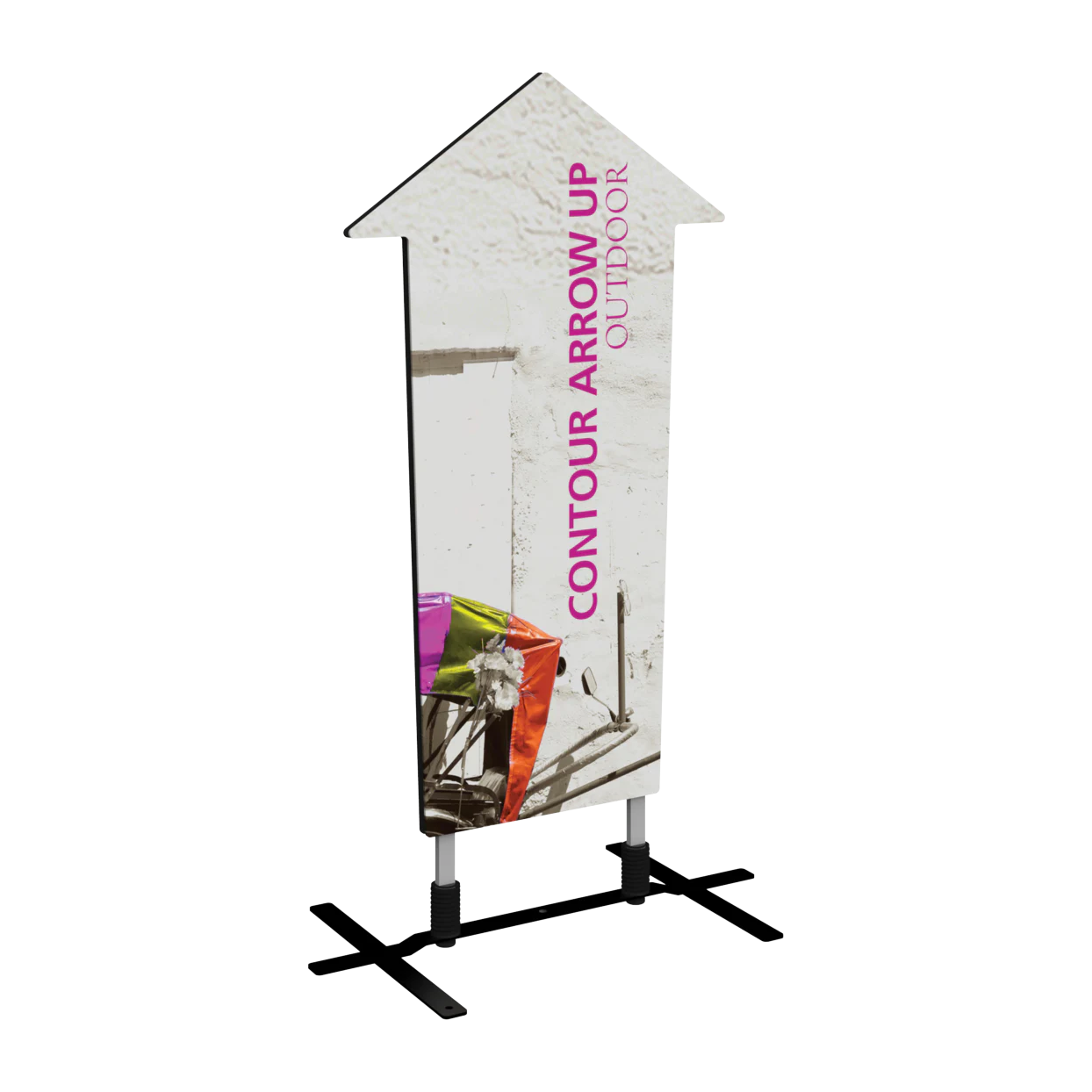 5ft Contour Outdoor Sign Display Arrow Up Plate Base Double-Sided (Graphic Package)
