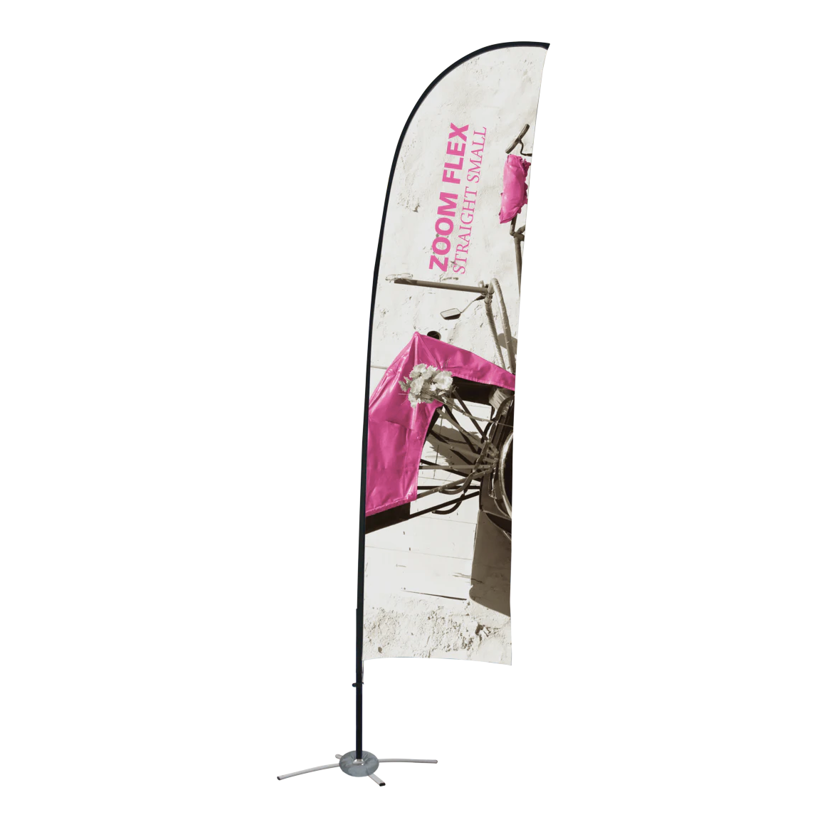 9ft Zoom Flex Small Flag Straight Single-Sided (Graphic Package)