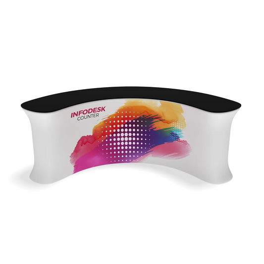 WaveLine InfoDesk Curved Tension Fabric Counter - 04CI (Graphics Package)