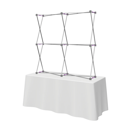 5ft x 5ft Hopup Backlit Straight Tabletop Tension Fabric Display (Hardware Only)