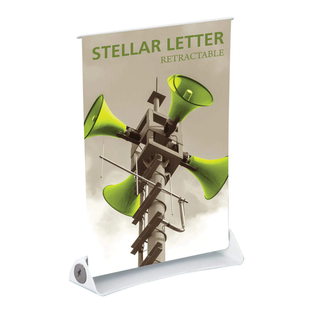 8.5in Stellar Letter Retractable Tabletop Banner Stand (Vinyl Graphic Package)