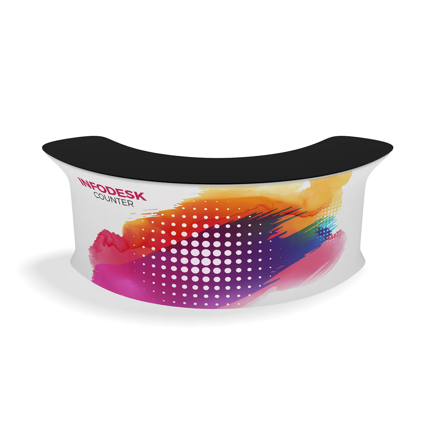 WaveLine InfoDesk Curved Tension Fabric Counter - 04CV (Graphics Package)