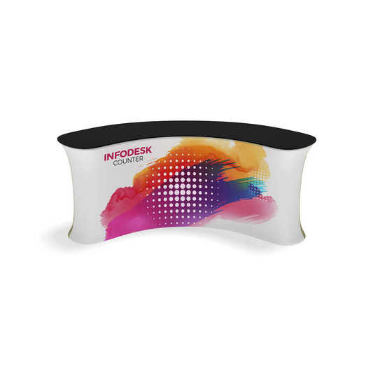 WaveLine InfoDesk Curved Tension Fabric Counter - 03CI (Graphics Package)