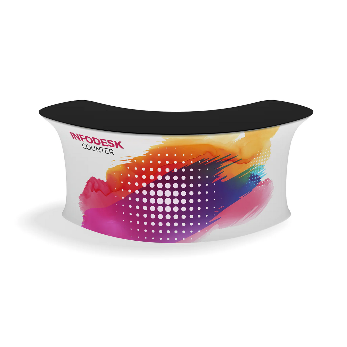 WaveLine InfoDesk Curved Tension Fabric Counter - 03CV (Graphics Package)