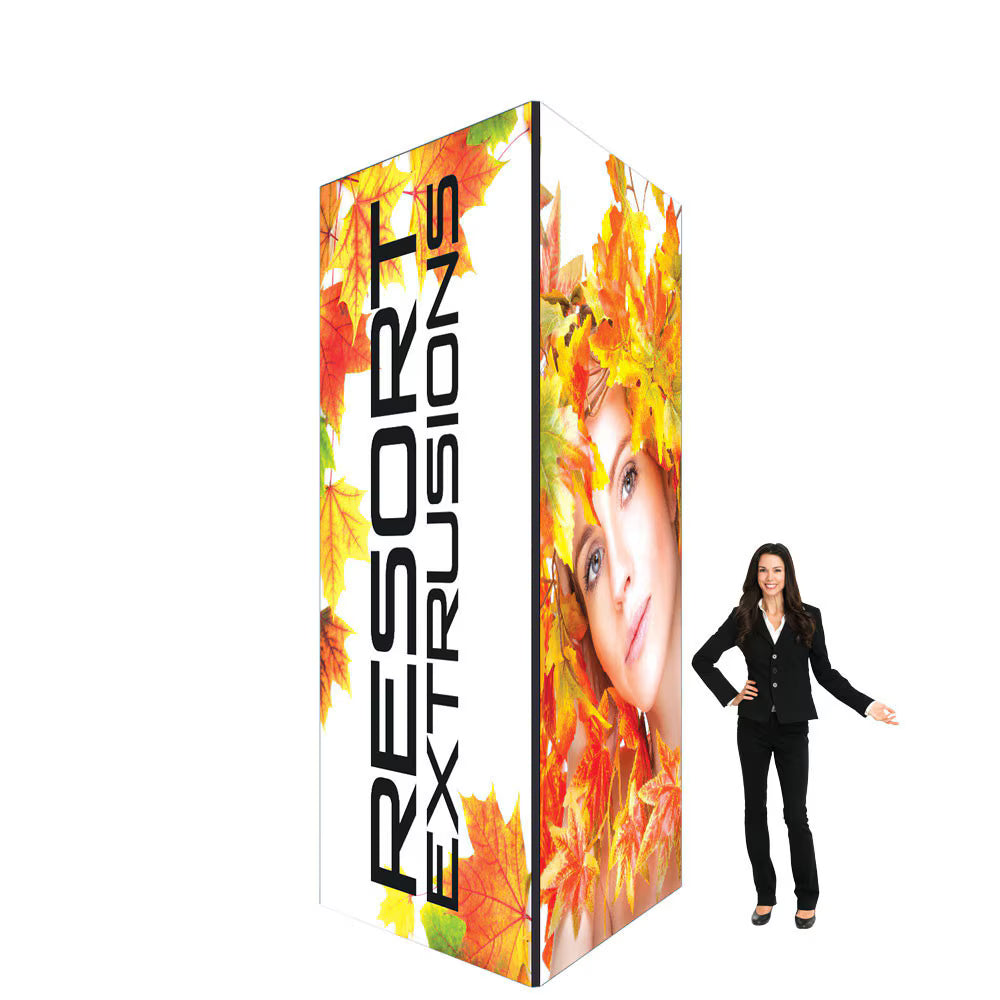 Big Sky 6 x 12 ft backlit square tower with black frame and printed SEG graphics