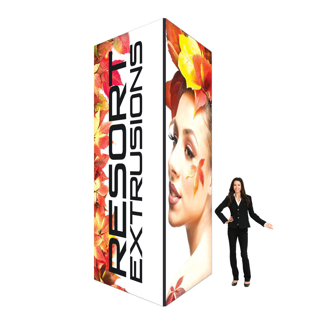 Big Sky 6 x 14 ft backlit square tower with black frame and printed SEG graphics