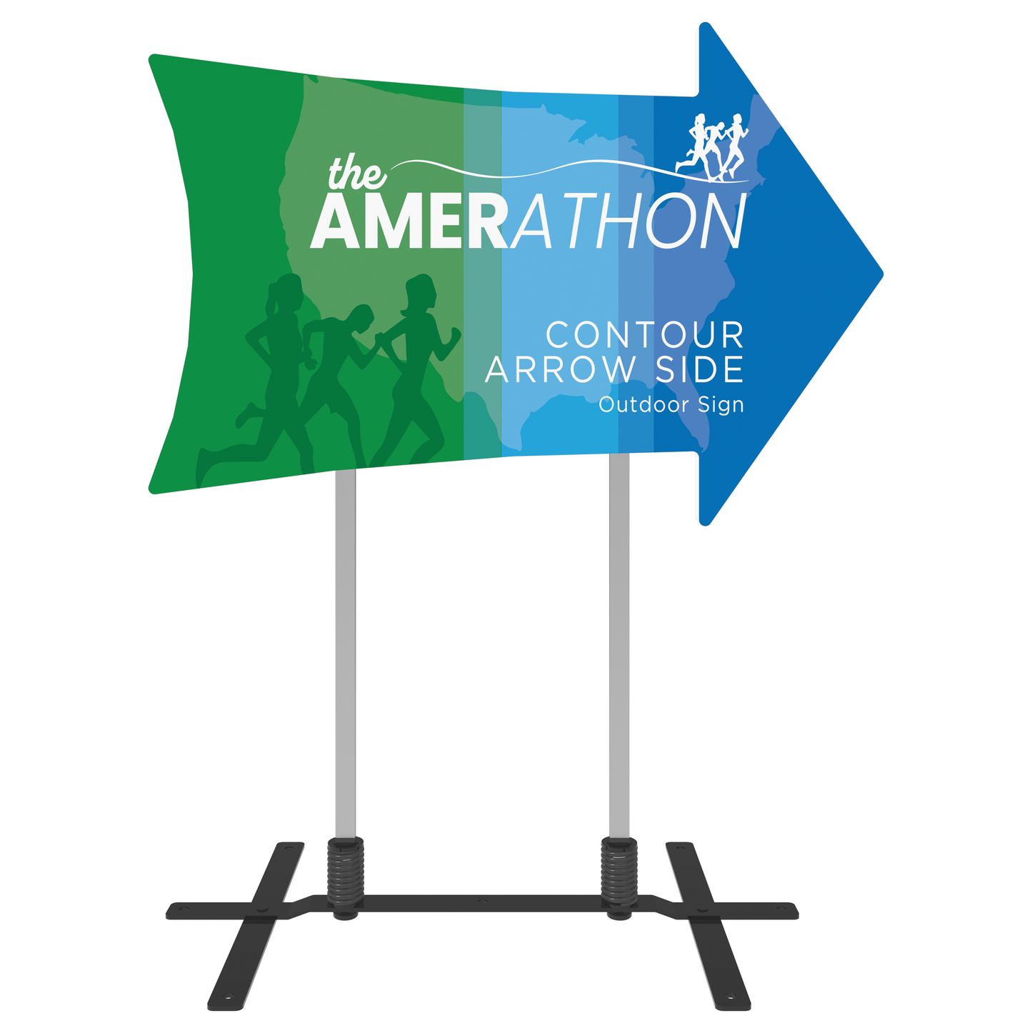 3ft Contour Outdoor Sign Display Arrow Side Plate Base