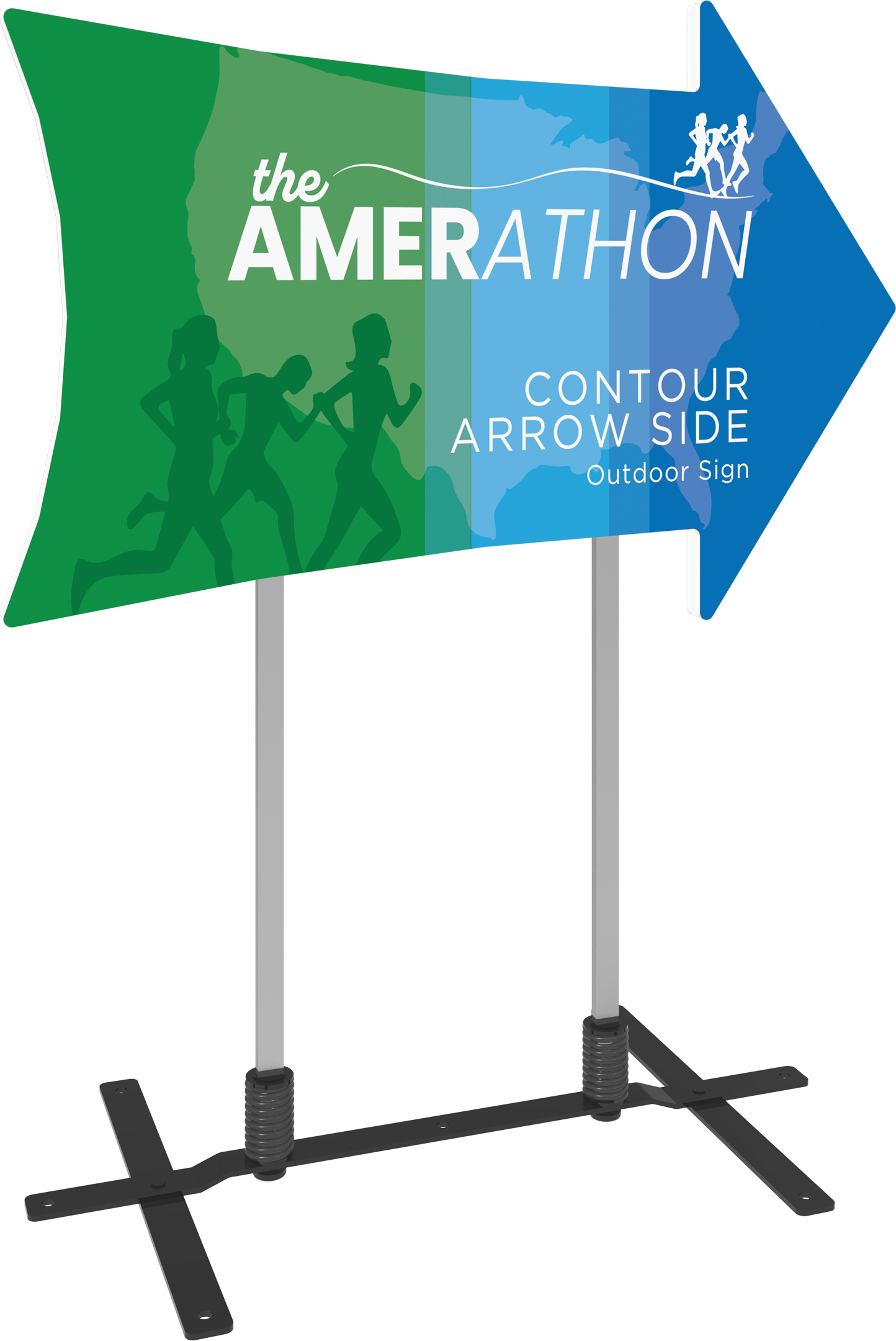 3ft Contour Outdoor Sign Display Arrow Side Plate Base