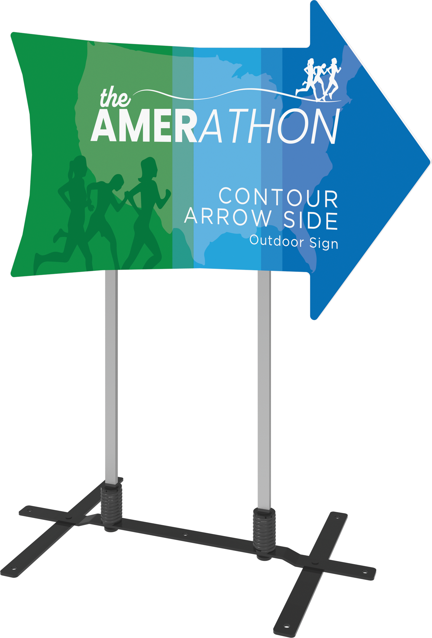 3ft Contour Outdoor Sign Display Arrow Side Plate Base