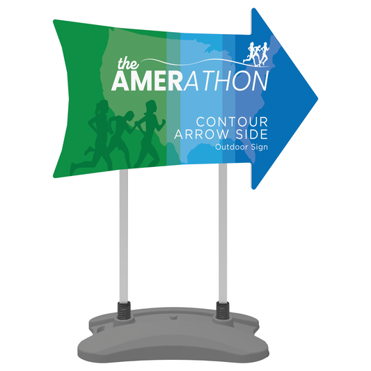 3ft Contour Outdoor Sign Display Arrow Side Water Base