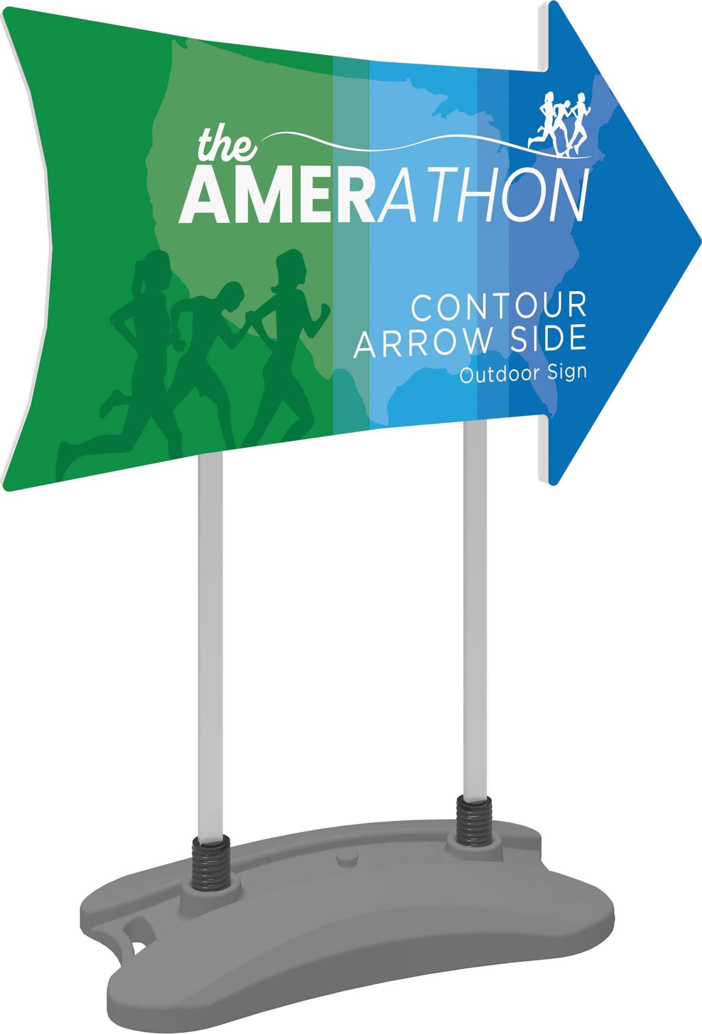 3ft Contour Outdoor Sign Display Arrow Side Water Base
