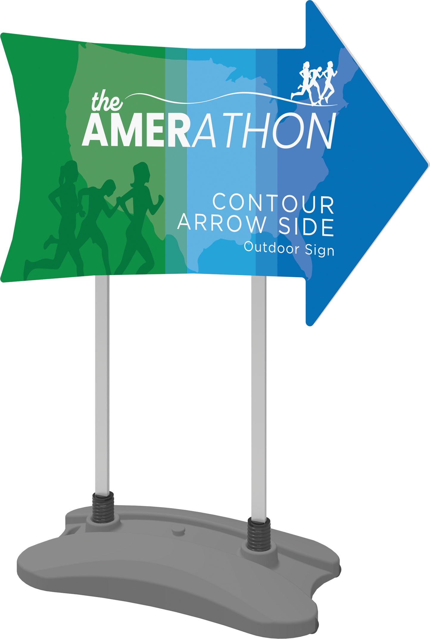 3ft Contour Outdoor Sign Display Arrow Side Water Base