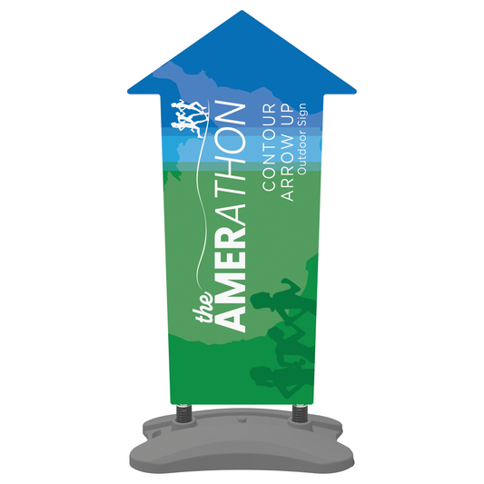 5ft Contour Outdoor Sign Display Arrow Up Water Base