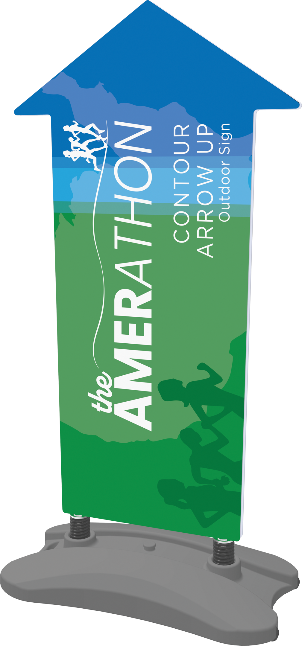 5ft Contour Outdoor Sign Display Arrow Up Water Base