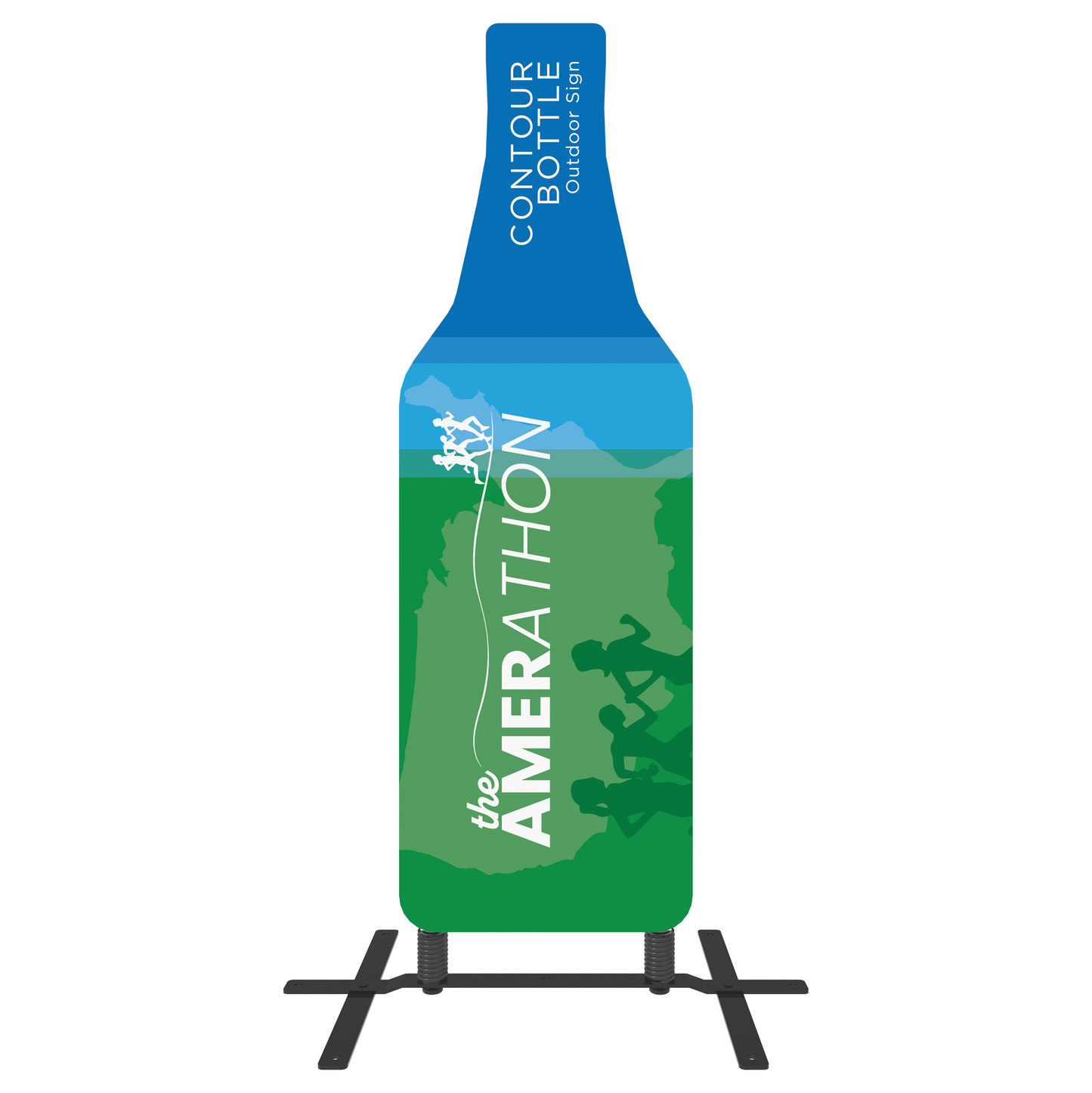 6ft Contour Outdoor Sign Bottle Plate Base Double-Sided (Graphic Package)